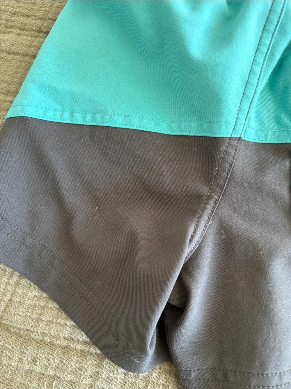REI Turquoise and Charcoal Kids Swim Shorts